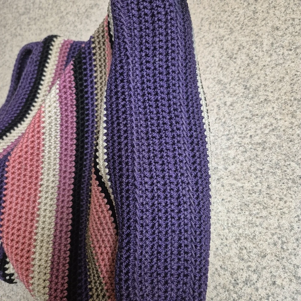SAK Striped Crochet Shoulder Bag